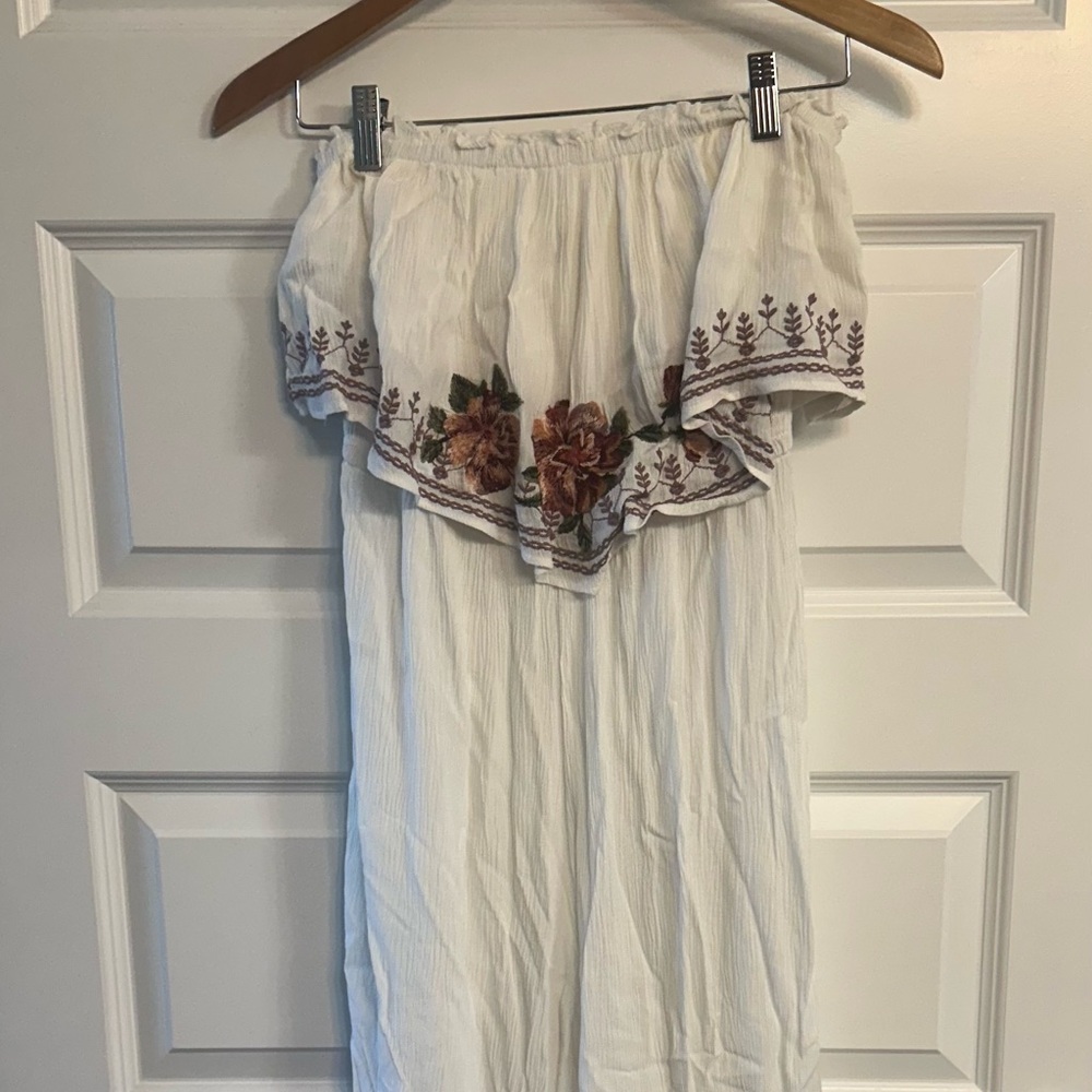 American Eagle Outfitters White Floral Jump Suit